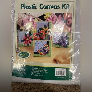 Plastic Canvas coaster Kit with Floral Designs